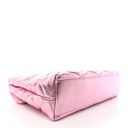 Saint Laurent Metallic Lambskin Quilted Sade Puffer Envelope Clutch New Azalea 4 of 9