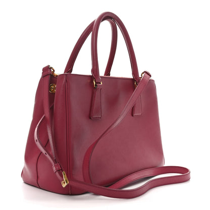 Prada Saffiano Small Galleria Double Zip Tote Peonia 3 of 9
