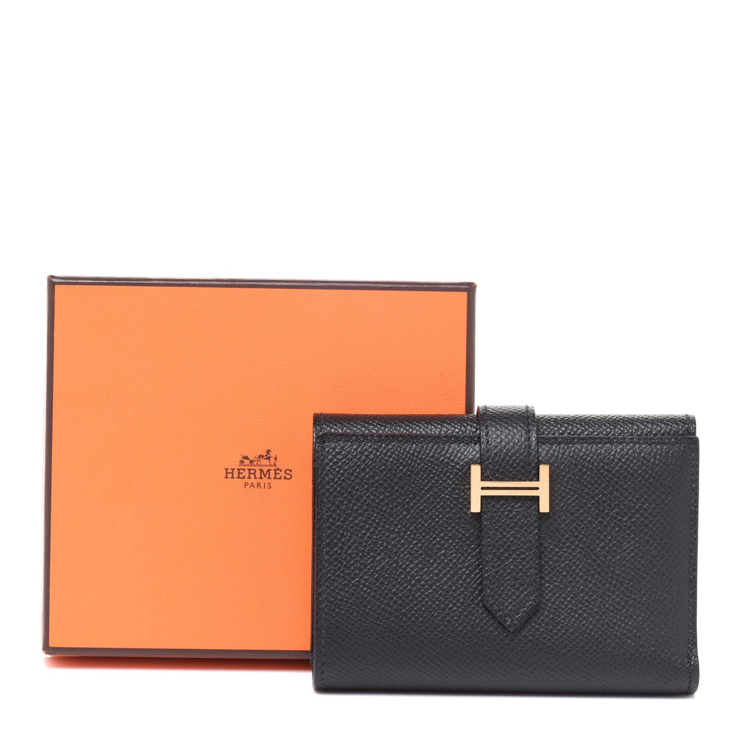 Hermes Epsom Tri-Fold Compact Bearn Wallet Black 9 of 9