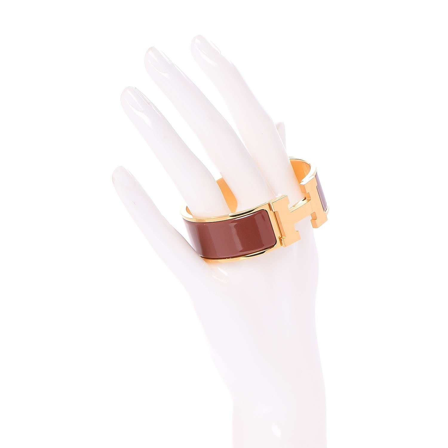 Hermes Enamel Wide Clic Clac H Bracelet PM Terracotta 2 of 6
