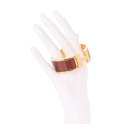 Hermes Enamel Wide Clic Clac H Bracelet PM Terracotta 2 of 6