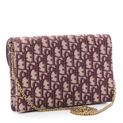 Christian Dior Oblique Saddle Chain Pouch Burgundy 3 of 8