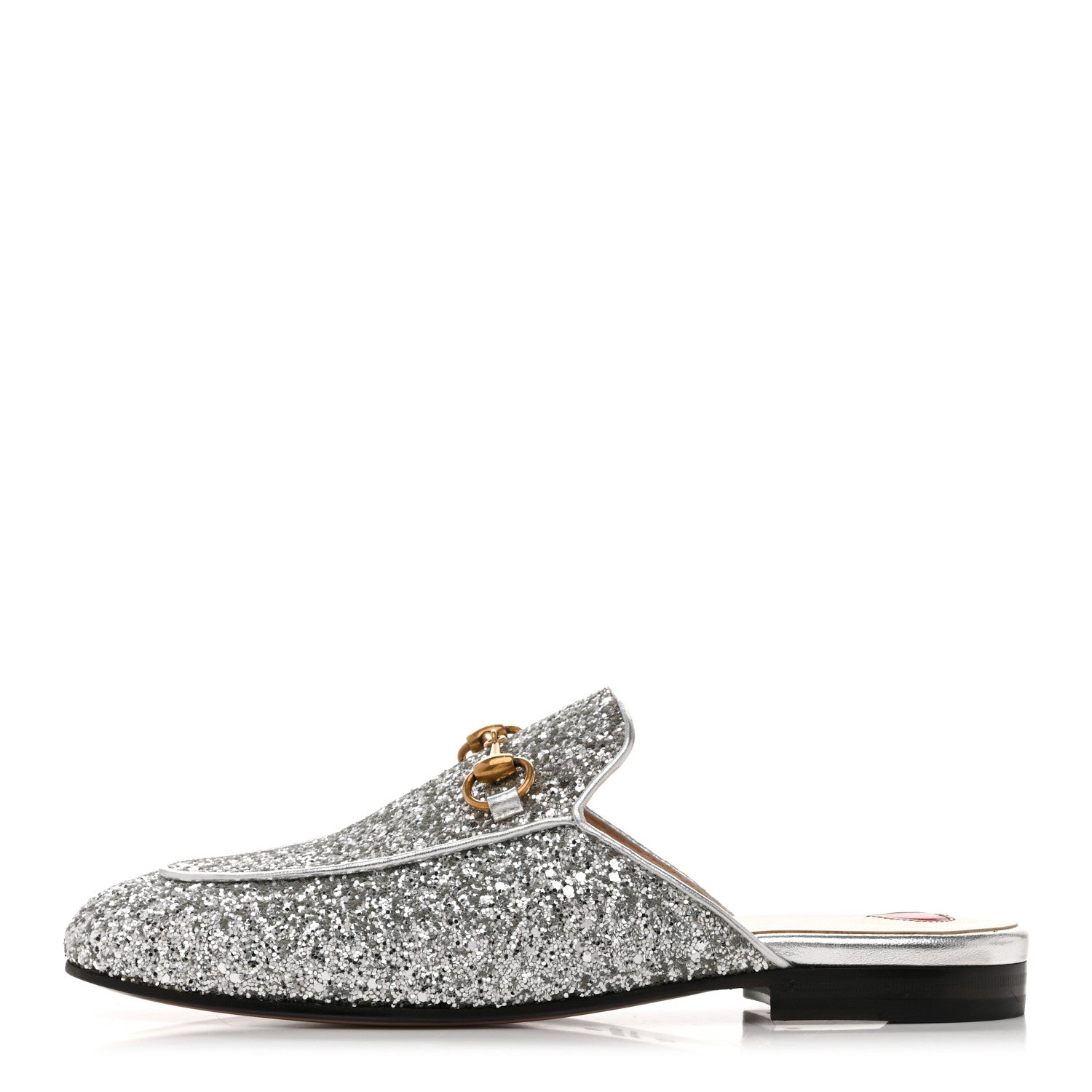 Gucci Glitter Womens Princetown Slippers 36 Silver 1 of 10