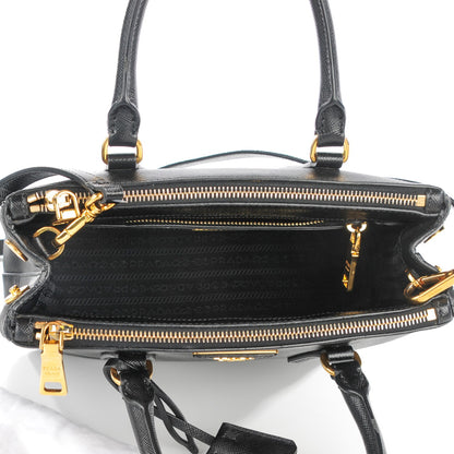 Prada Saffiano Mini Galleria Double Zip Tote Black 9 of 13