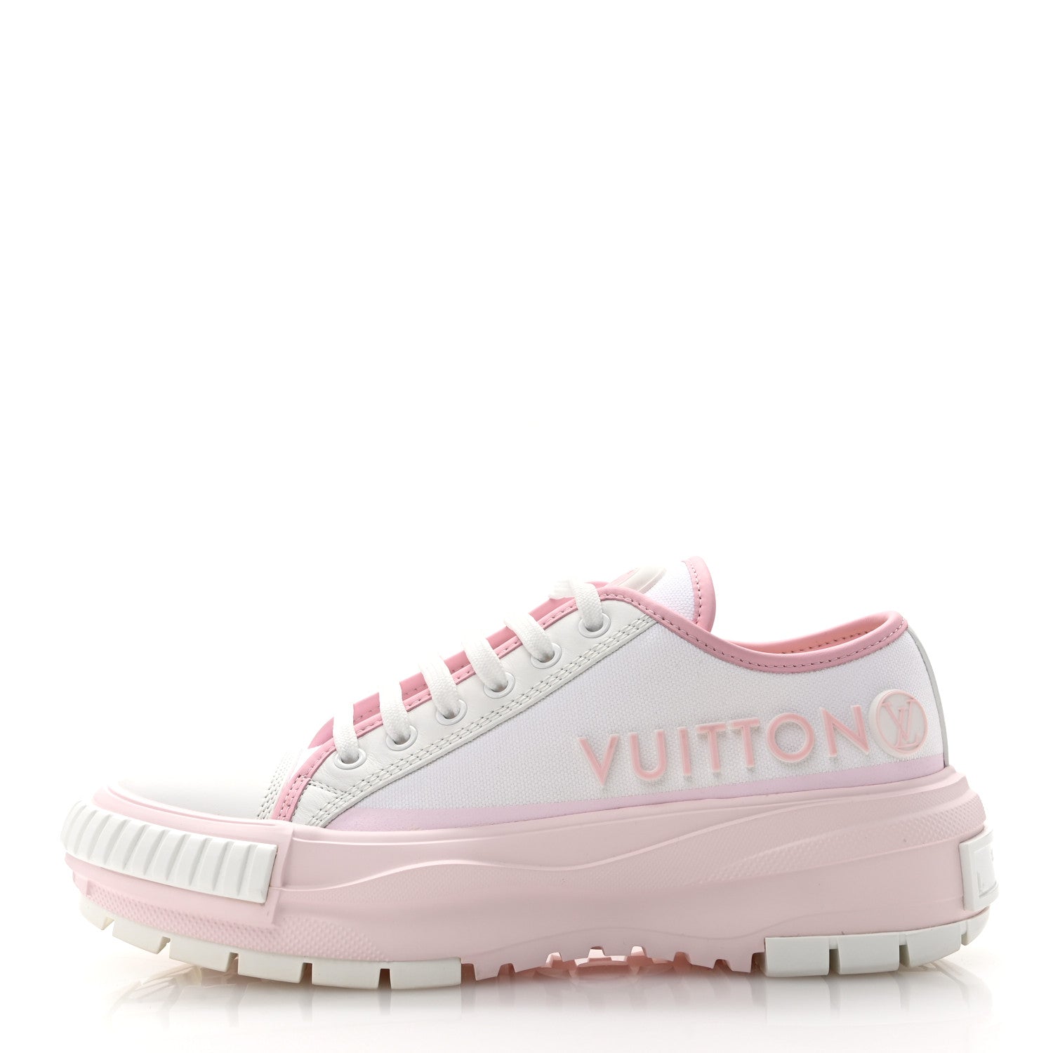 Louis Vuitton Canvas LV Squad Sneakers 38 White Pink 1 of 10