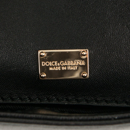 Dolce & Gabbana Calfskin Medium Embroidered Laser Cut Miss Sicily Satchel Black 6 of 6