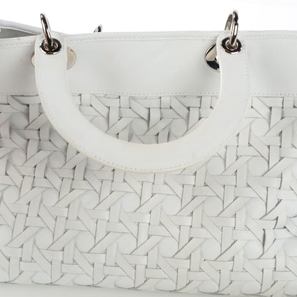 Christian Dior Lambskin Woven Lady Dior Avenue Tote White 11 of 11