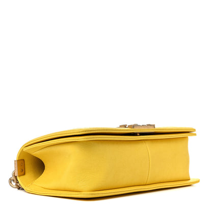 Chanel Caviar Quilted Medium Boy Flap Yellow 3 of 9