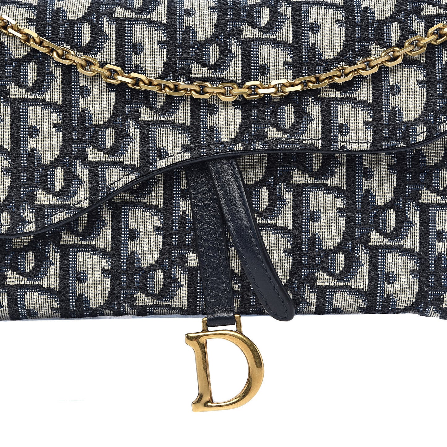 Oblique Saddle Chain Wallet Blue