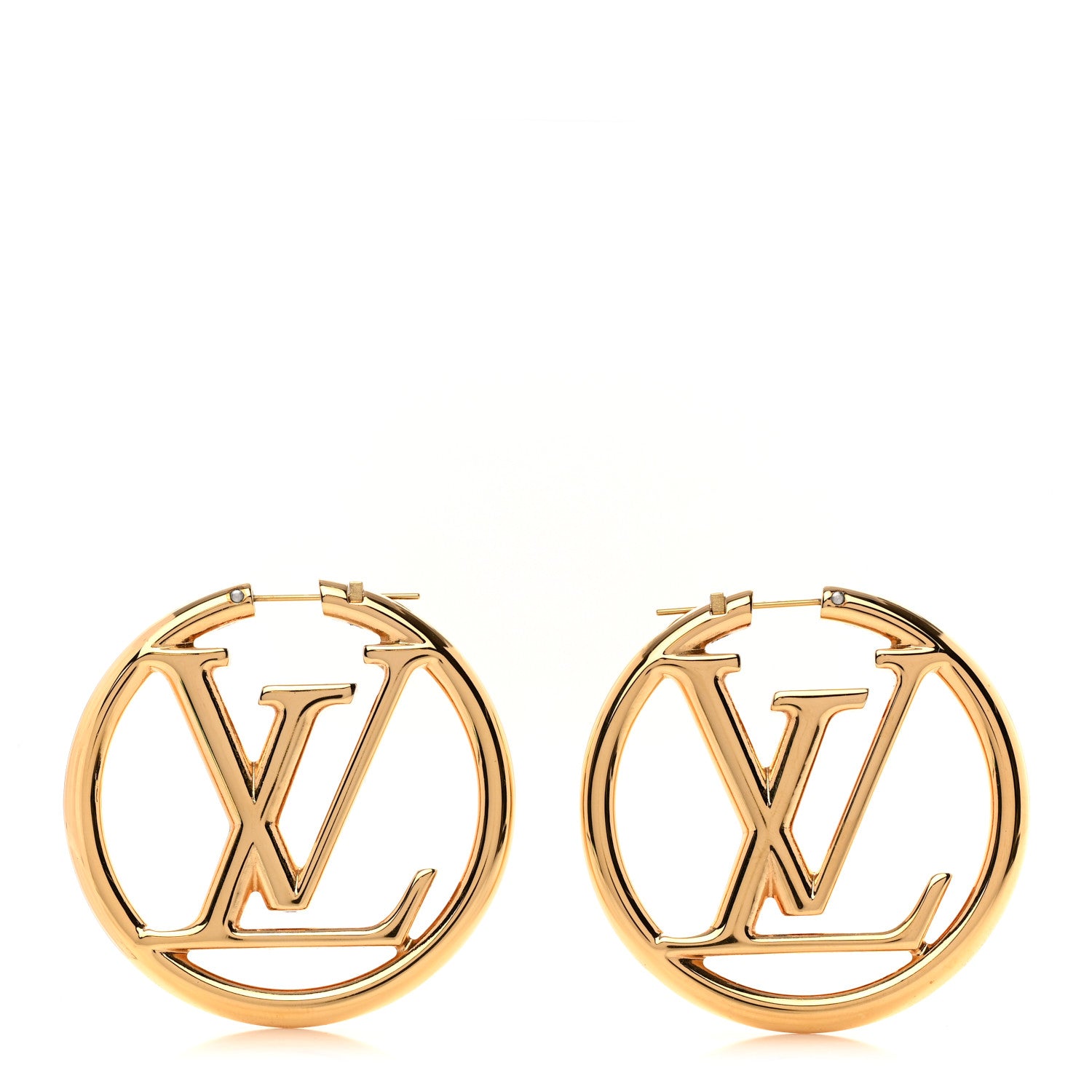 Louis Vuitton Metal Louise Hoop Earrings Gold 1 of 5