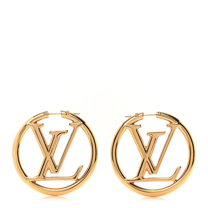 Louis Vuitton Metal Louise Hoop Earrings Gold 1 of 5