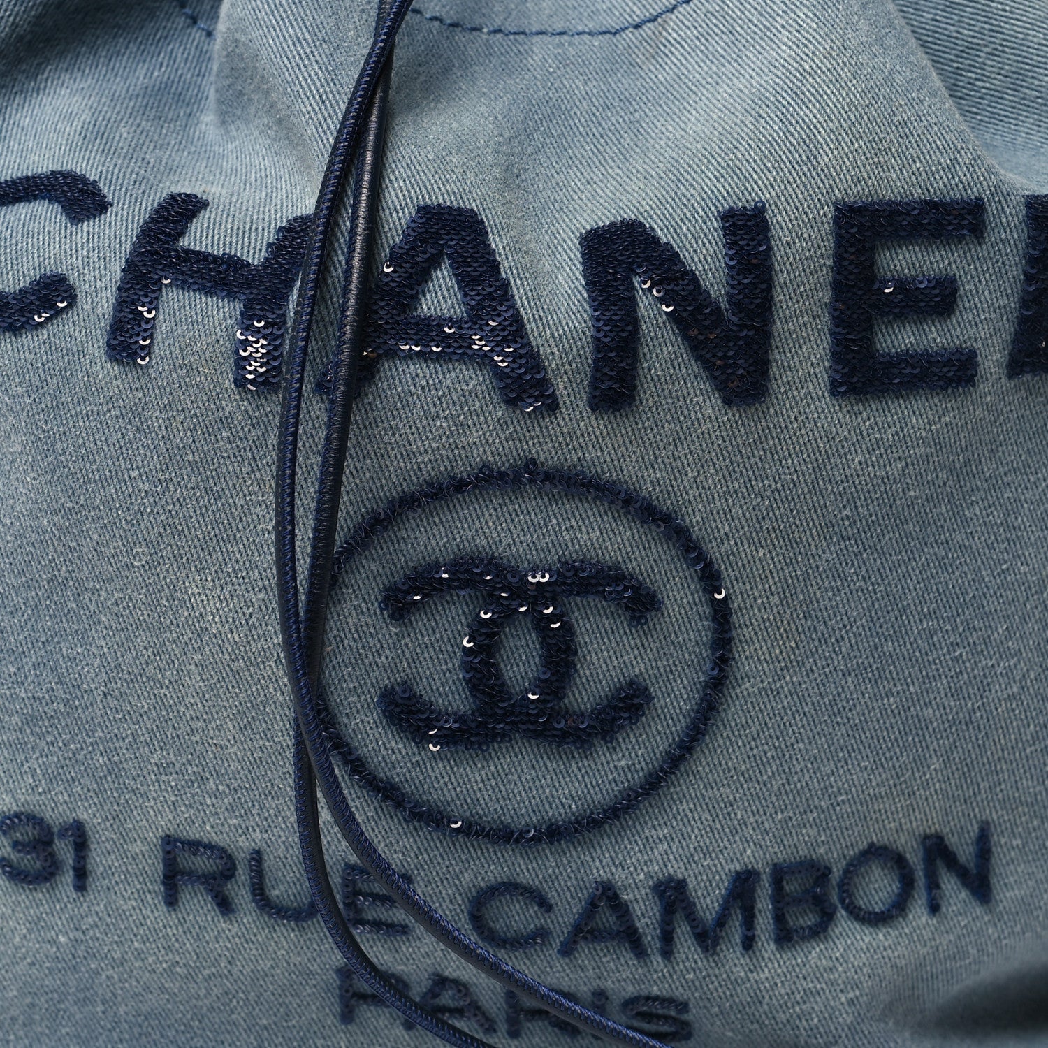 Chanel Canvas Sequin Large Deauville Backpack Blue 8 of 10