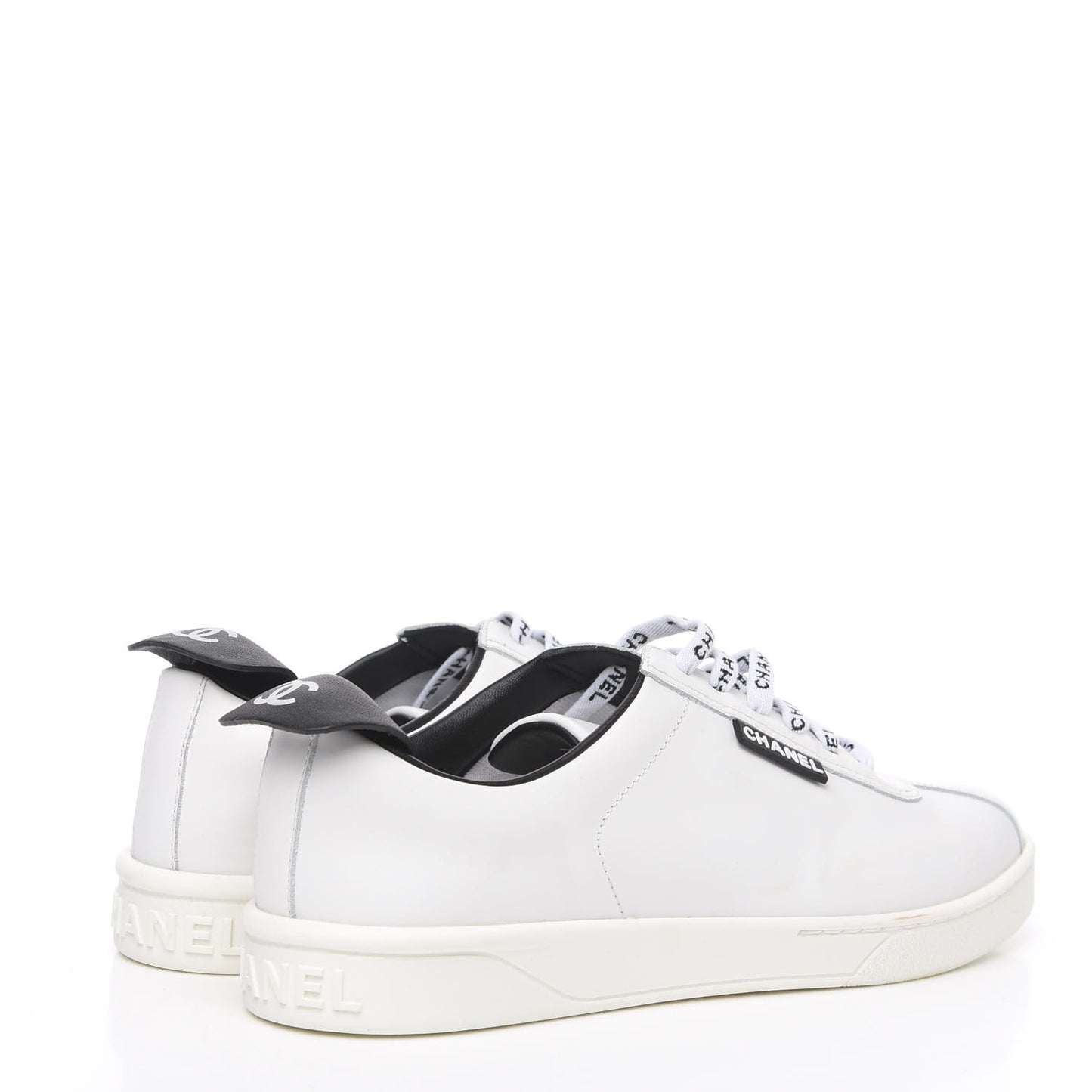 Calfskin CC Womens Sneakers 38.5 White