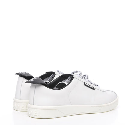 Chanel Calfskin CC Womens Sneakers 38.5 White 4 of 10