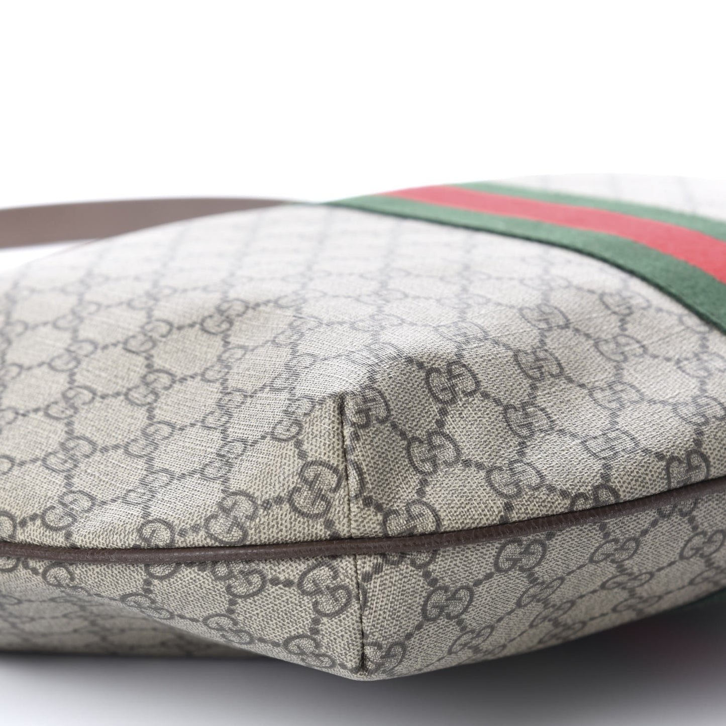 GG Supreme Monogram Web Ophidia Half Moon Hobo Brown