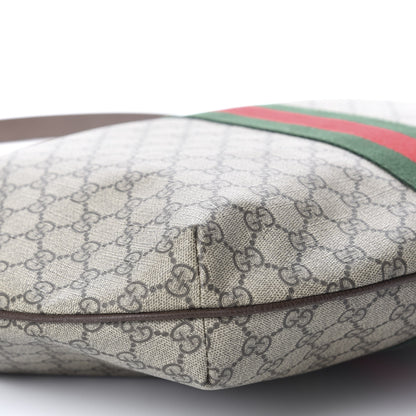 Gucci GG Supreme Monogram Web Ophidia Half Moon Hobo Brown 6 of 14