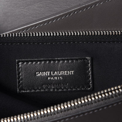 Saint Laurent Calfskin Y Quilted Monogram Large Loulou Chain Satchel Asphalt 6 of 7