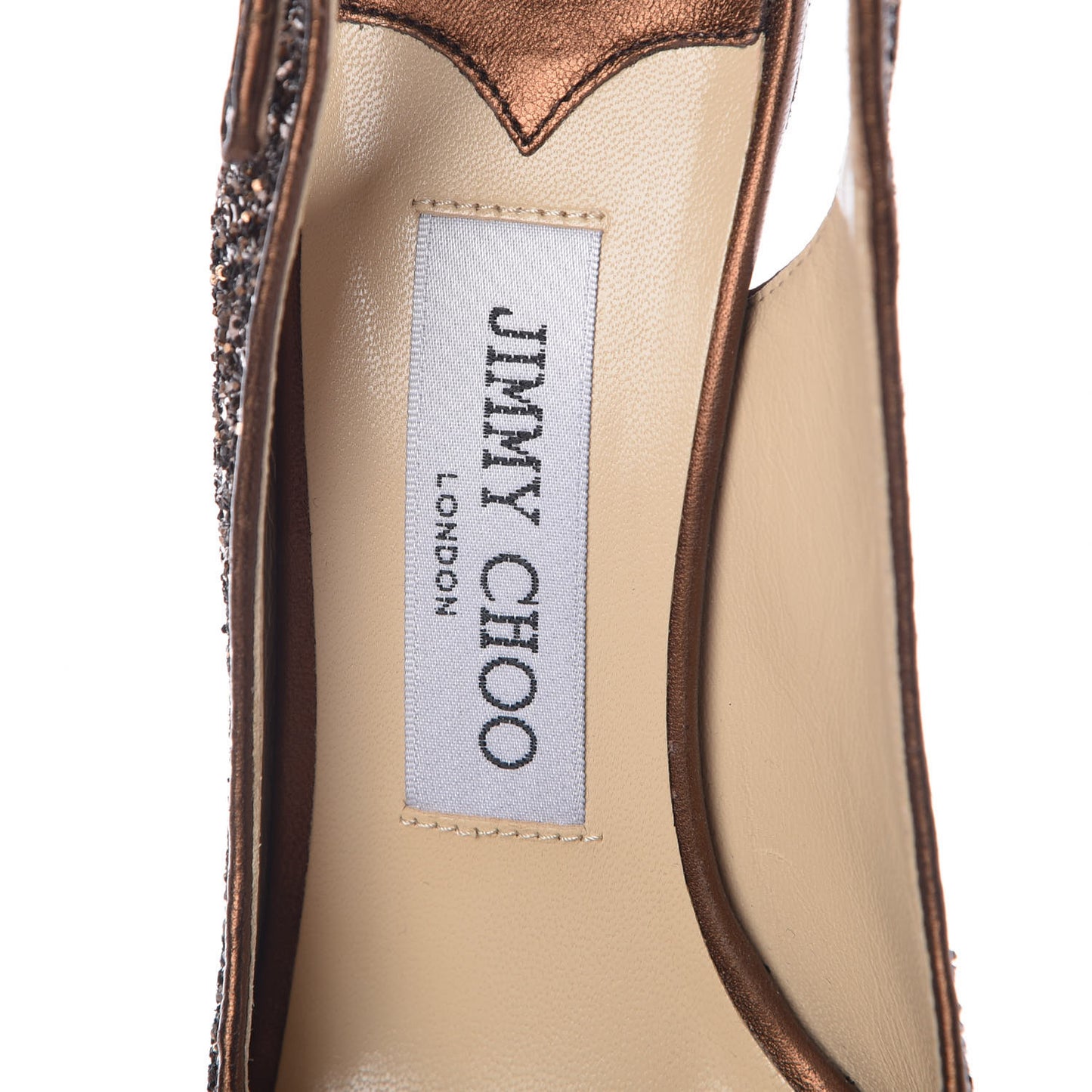 Coarse Glitter Fabric Nova Slingback Pumps 36.5 Bronze