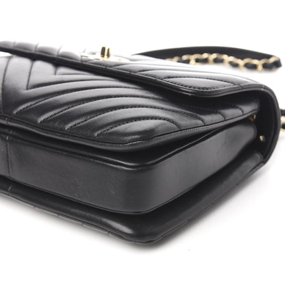 Chanel Lambskin Chevron Quilted Small Trendy CC Dual Handle Flap Bag Black 10 of 12