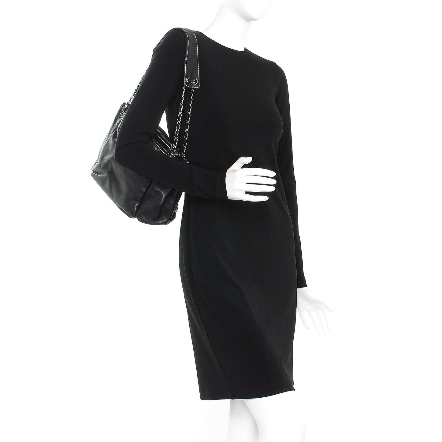 Lambskin Lax Accordion Hobo Black