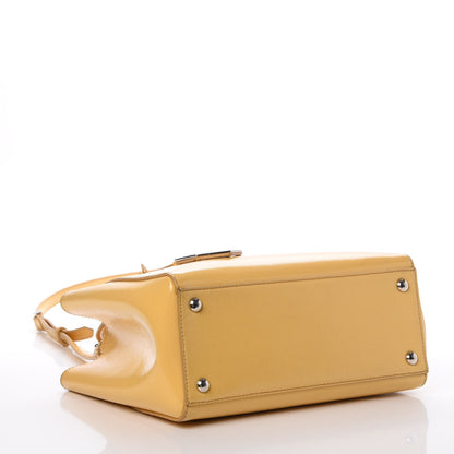 Fendi Vitello Vernice Camoscio Petite 2Jours Tote Alchemy Yellow 25 of 43