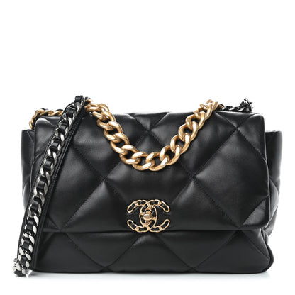 Chanel Lambskin Quilted Large Chanel 19 Flap Black 1 of 11