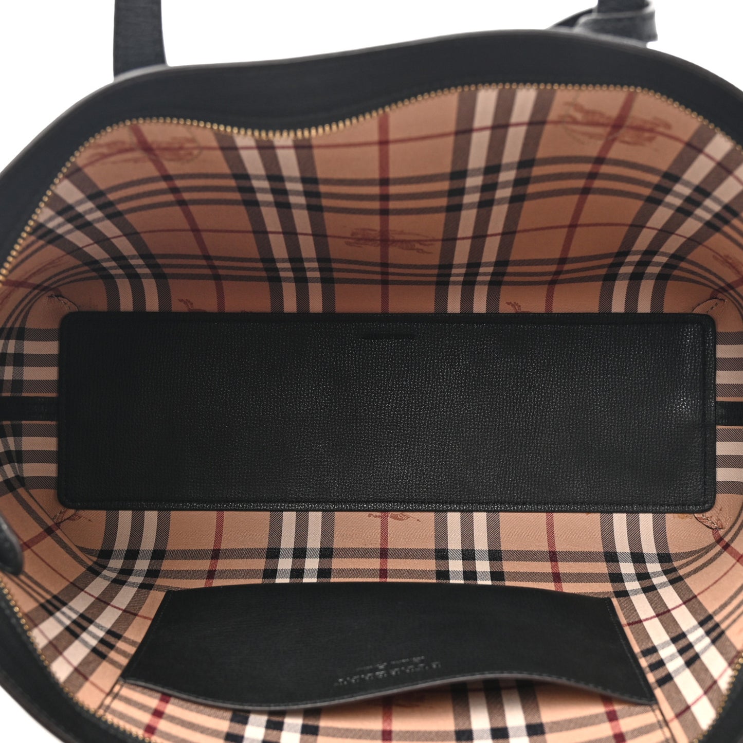 Grainy Calfskin Haymarket Check Medium Ardwell Zip Tote Black