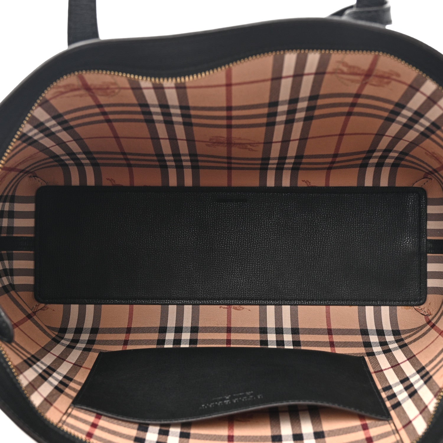 Burberry Grainy Calfskin Haymarket Check Medium Ardwell Zip Tote Black 5 of 15