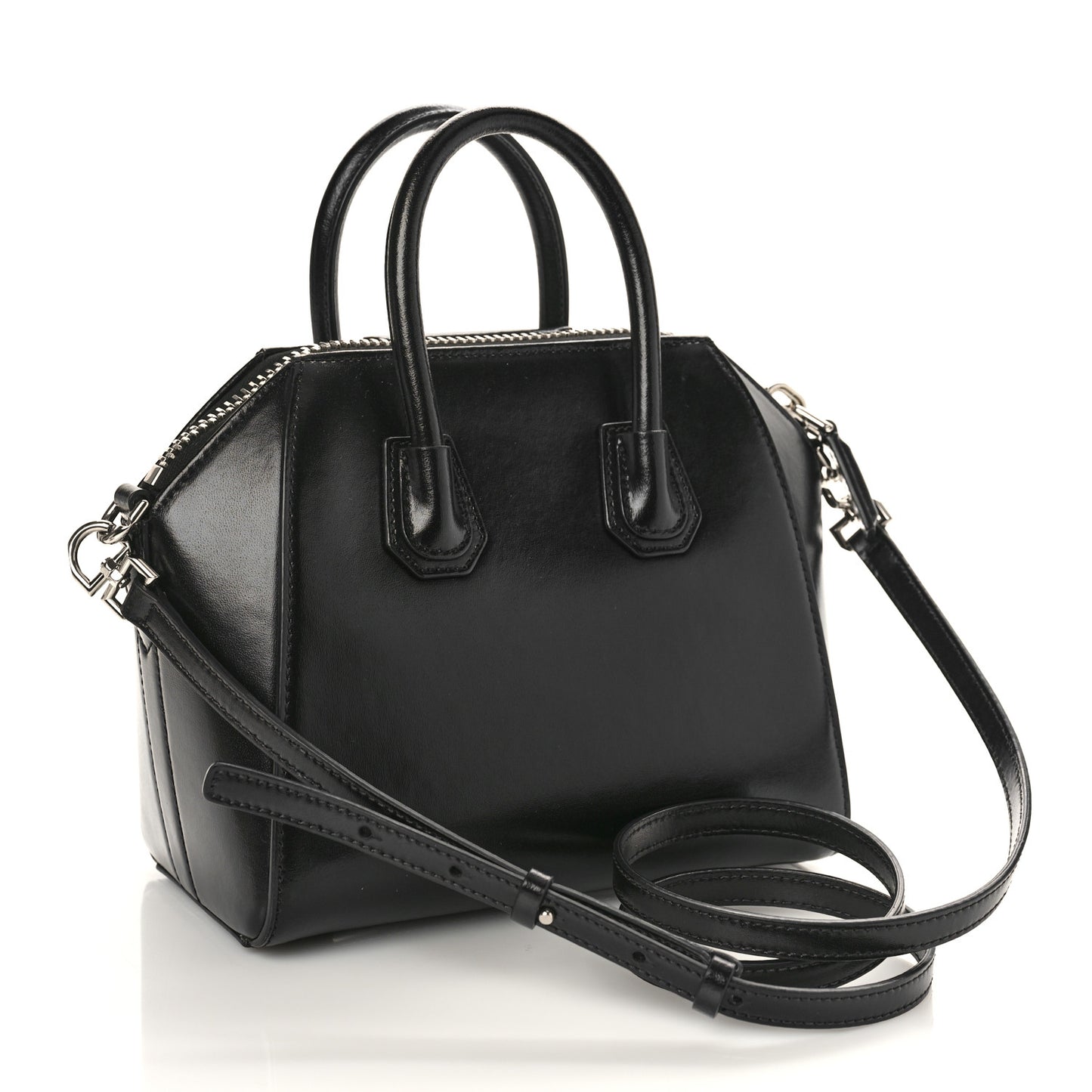 Shiny Lord Calfskin Mini Antigona Black