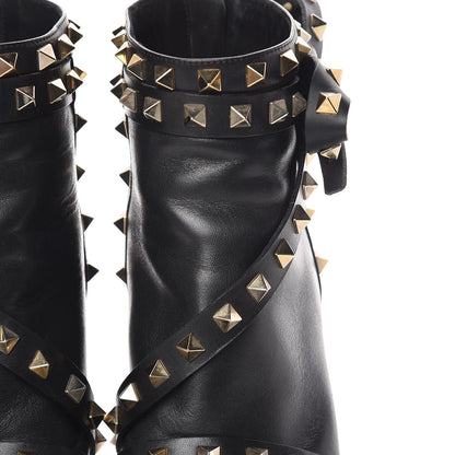 Valentino Garavani Calfskin Rockstud Bow Ankle Booties 36.5 Black 12 of 15