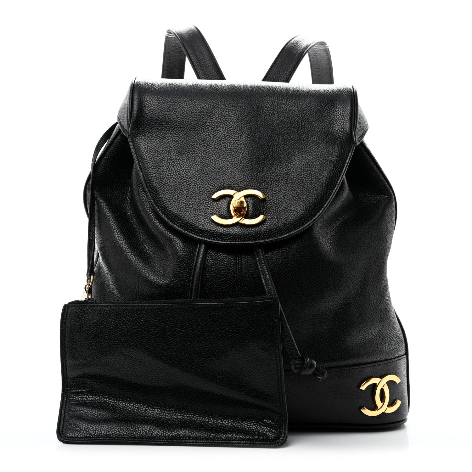 Chanel Caviar Triple CC Backpack Black 3 of 17