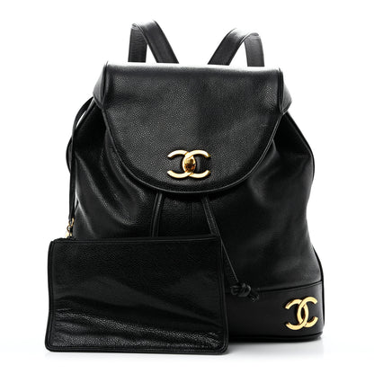 Chanel Caviar Triple CC Backpack Black 3 of 17