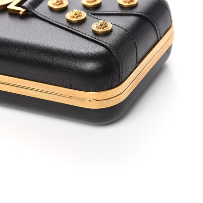 Versace Nappa Medallion Tribute Evening Clutch Chain Black 8 of 9