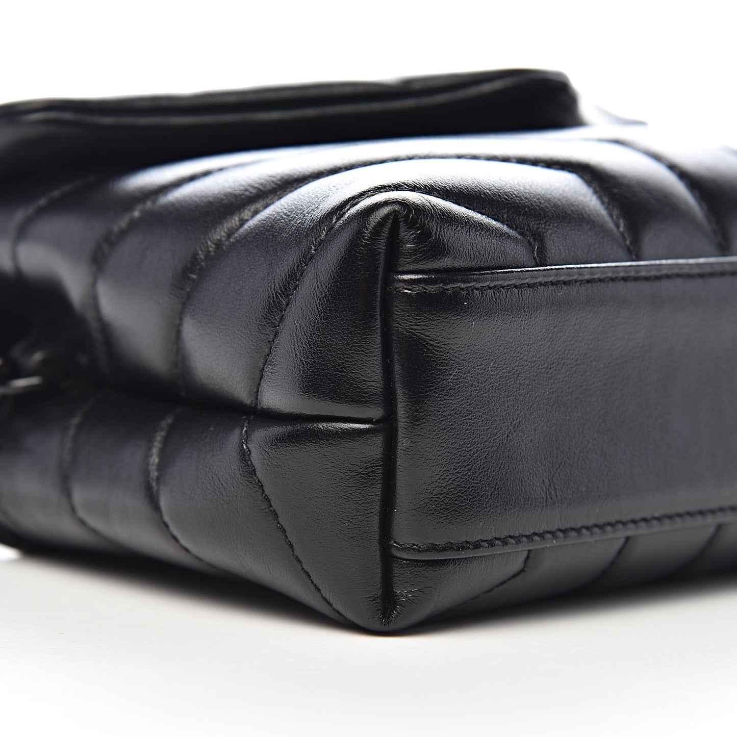Calfskin Y Quilted Monogram Toy Loulou Crossbody Bag Black