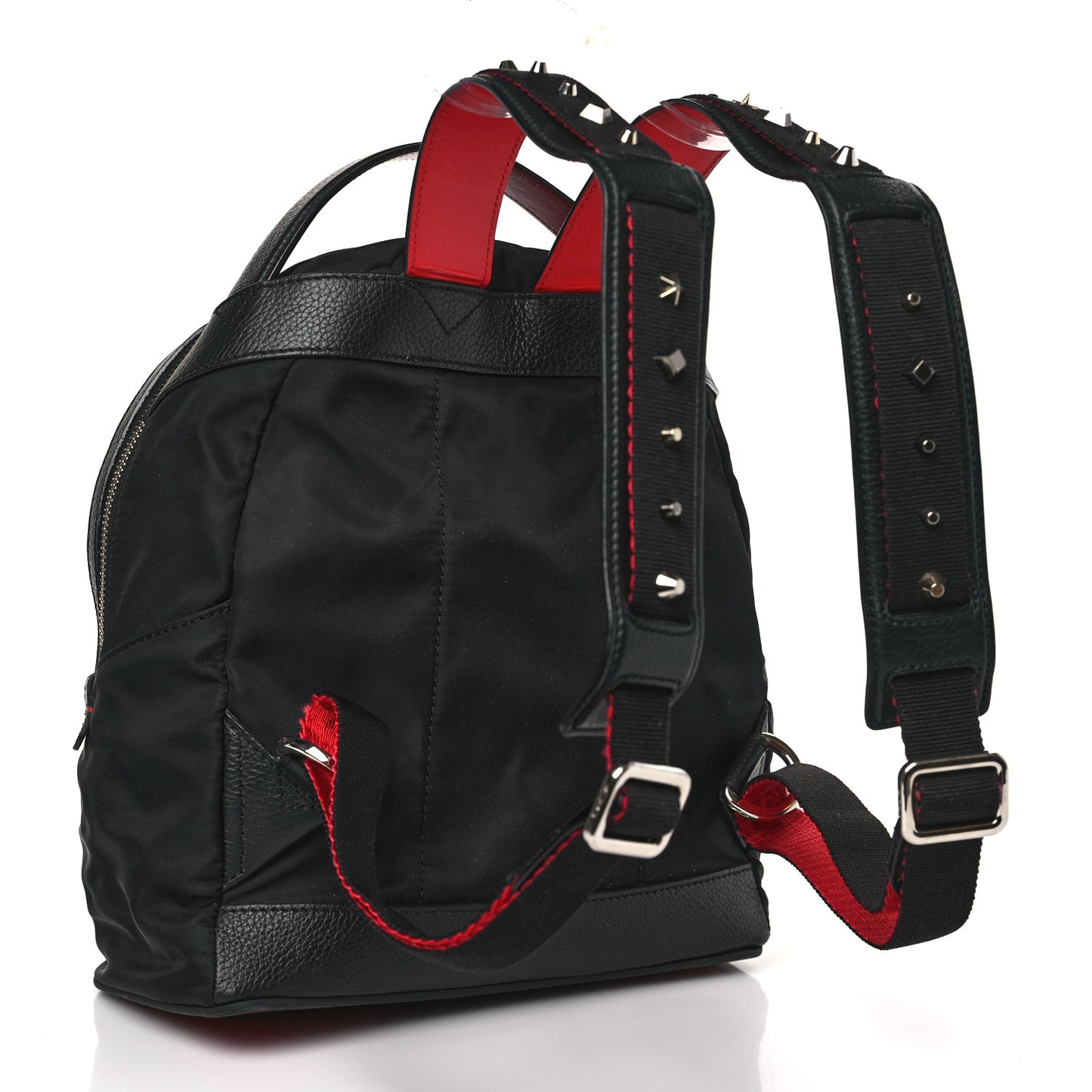 Nylon Calfskin Love Small Backloubi Backpack Black