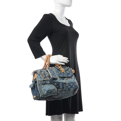 Louis Vuitton Denim Patchwork Speedy 30 Blue 2 of 7