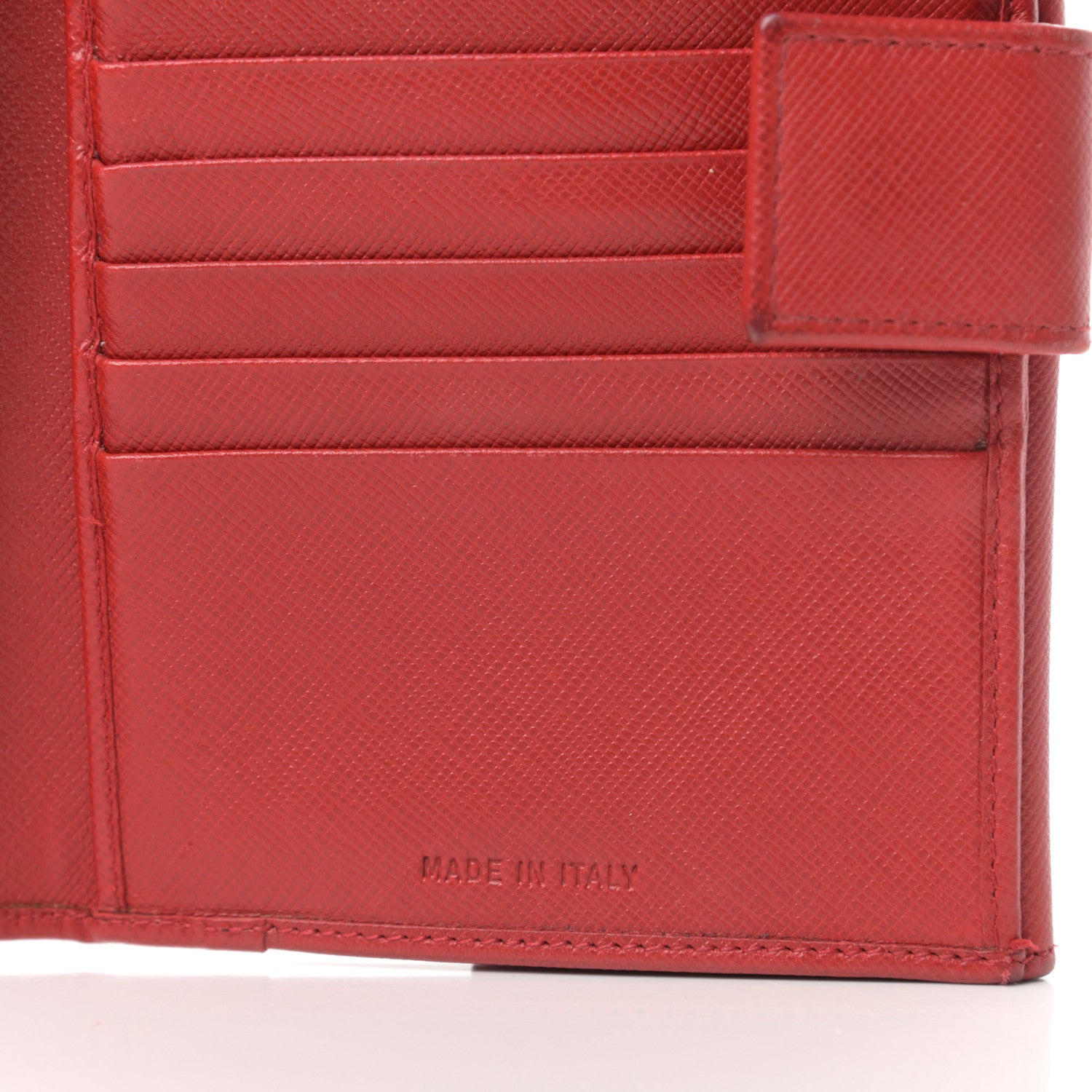 Prada Saffiano Flap Compact Wallet Rosso 7 of 7