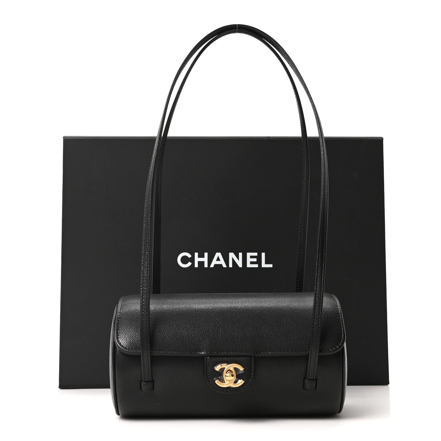 Chanel Shiny Caviar Preppy Coco Small Bowling Bag Black 20 of 21