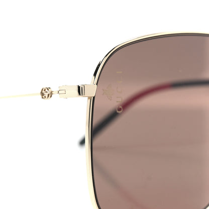 Gucci Web Rectangular Frame Interlocking G Sunglasses GG0394S Green Red 7 of 8