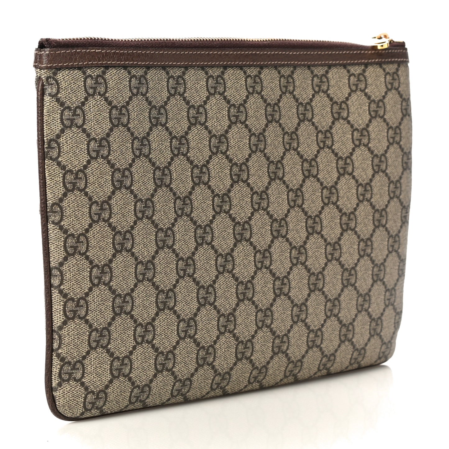 GG Supreme Monogram Large Ophidia Pouch Clutch Brown