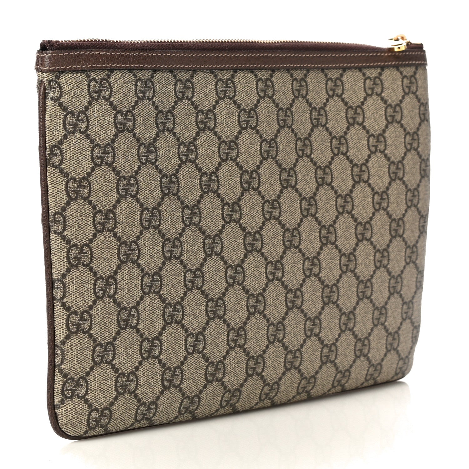 Gucci GG Supreme Monogram Large Ophidia Pouch Clutch Brown 3 of 11