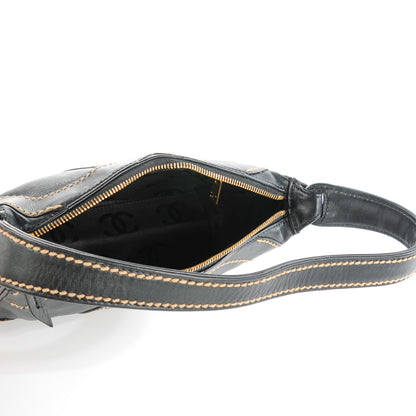 Chanel Calfskin Small CC Stitched Shoulder Bag Black 5 of 7