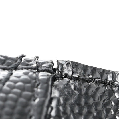 Saint Laurent SAINT LAURENT Grain De Poudre Matelasse Chevron Monogram Compact Wallet Black 14 of 14