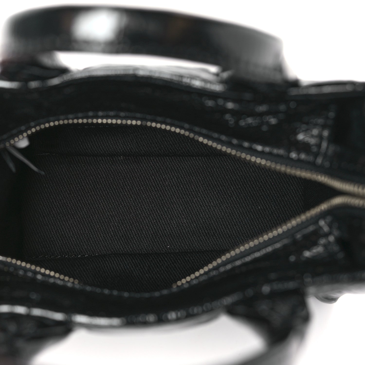 Marc Jacobs Shiny Crinkled Calfskin Mini The Tote Bag Black 4 of 8