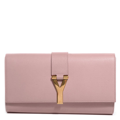 Saint Laurent Textured Leather ChYc Clutch Light Pink 1 of 7