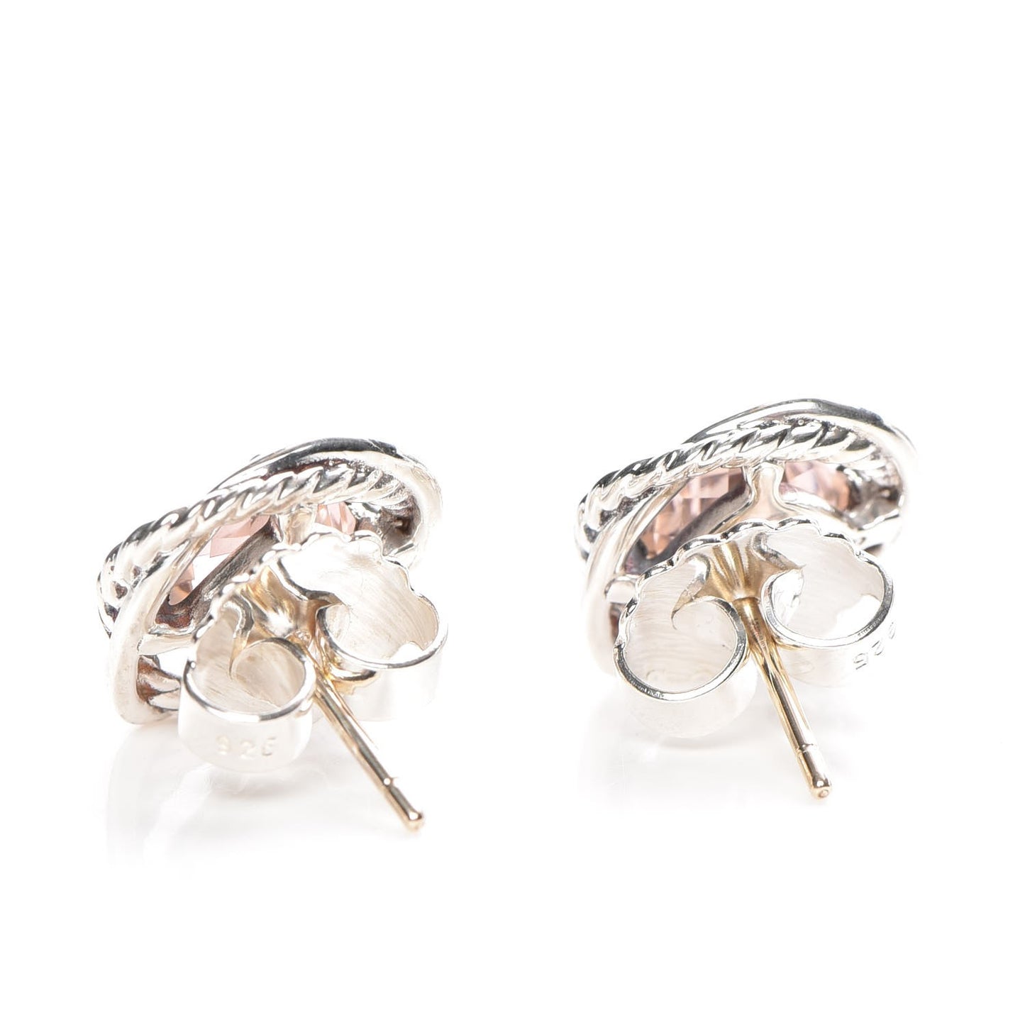 Sterling Silver Morganite 7mm Infinity Earrings