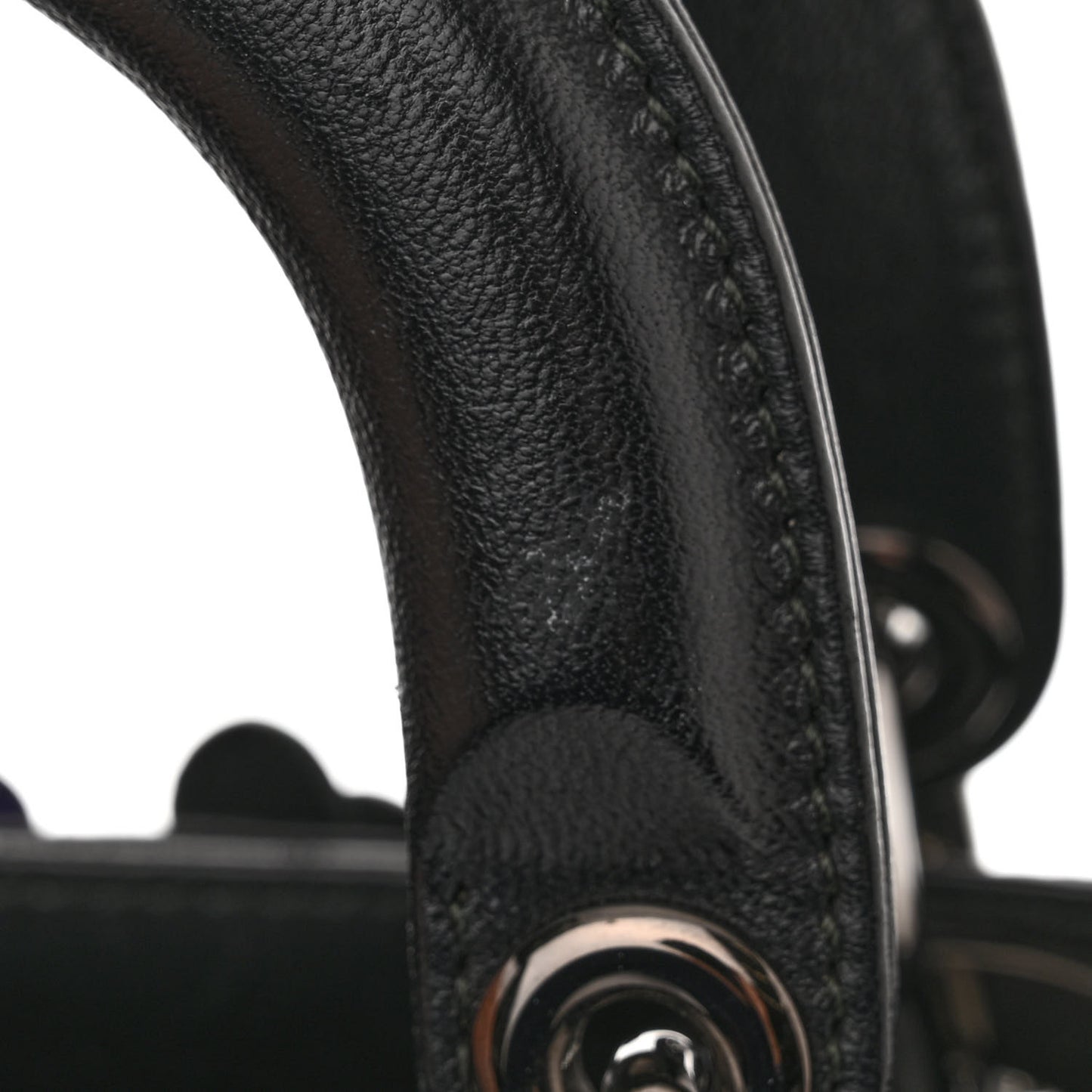 Lambskin Satin Sequin Floral Mini Lady Dior Black