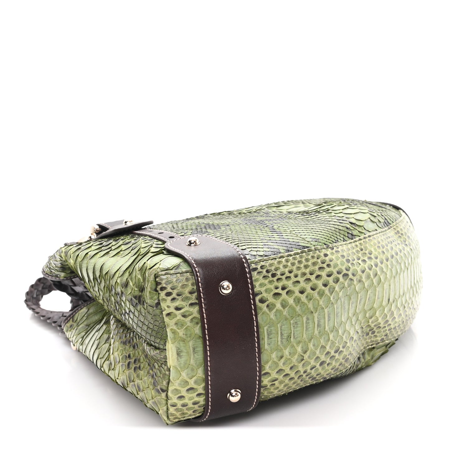 Snakeskin Medium Pelham Tote Green Brown