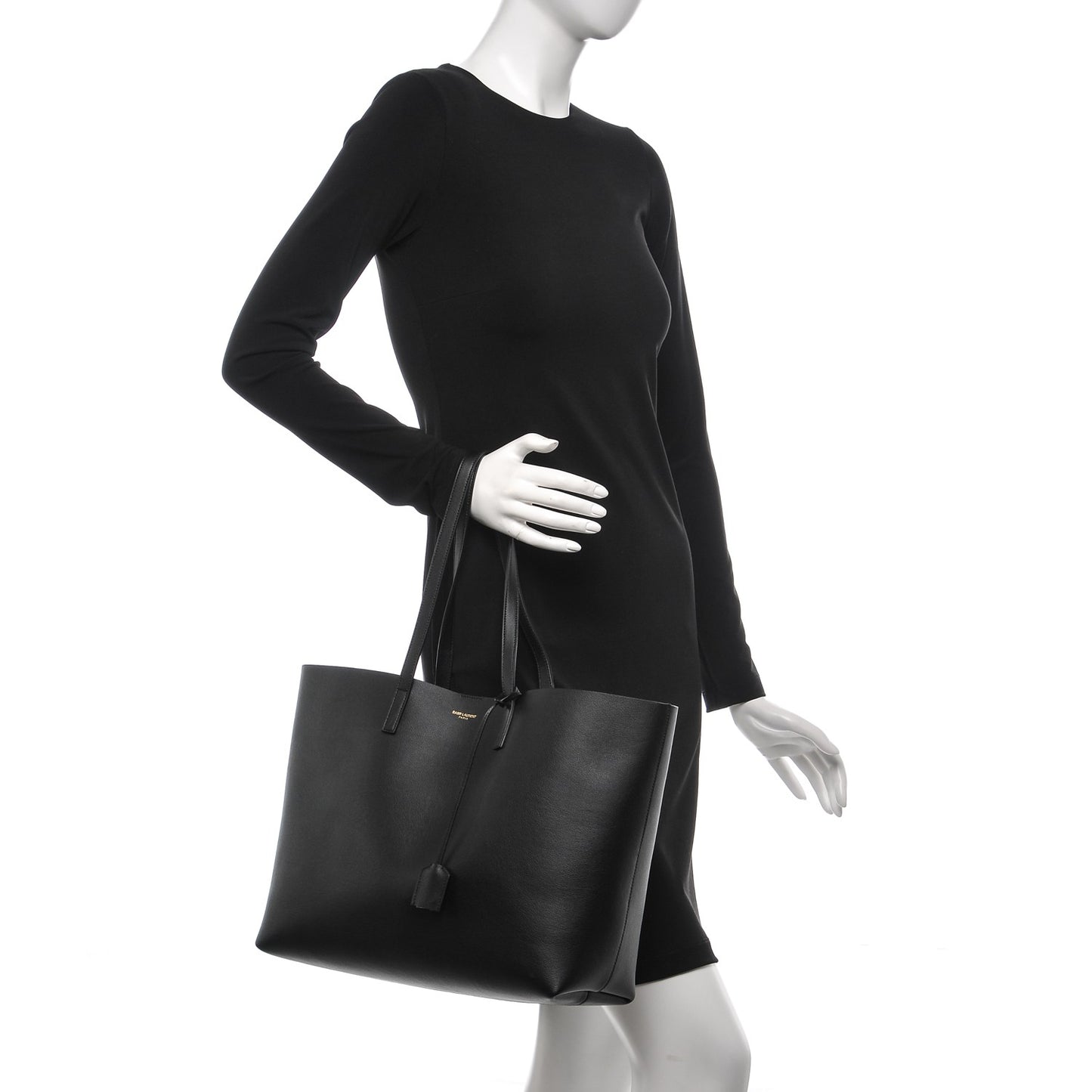Calfskin Large Shopping Tote Black