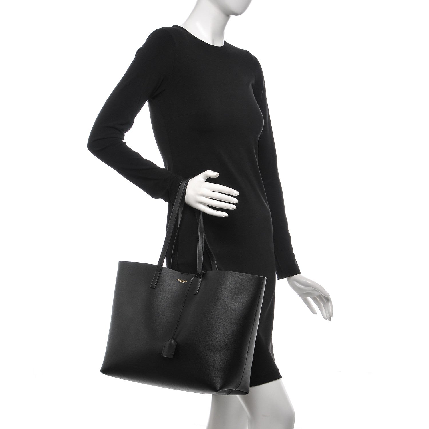 Saint Laurent Calfskin Large Shopping Tote Black 2 of 7